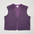 Wool vest made of jersey knit fleece with one button (lavender)