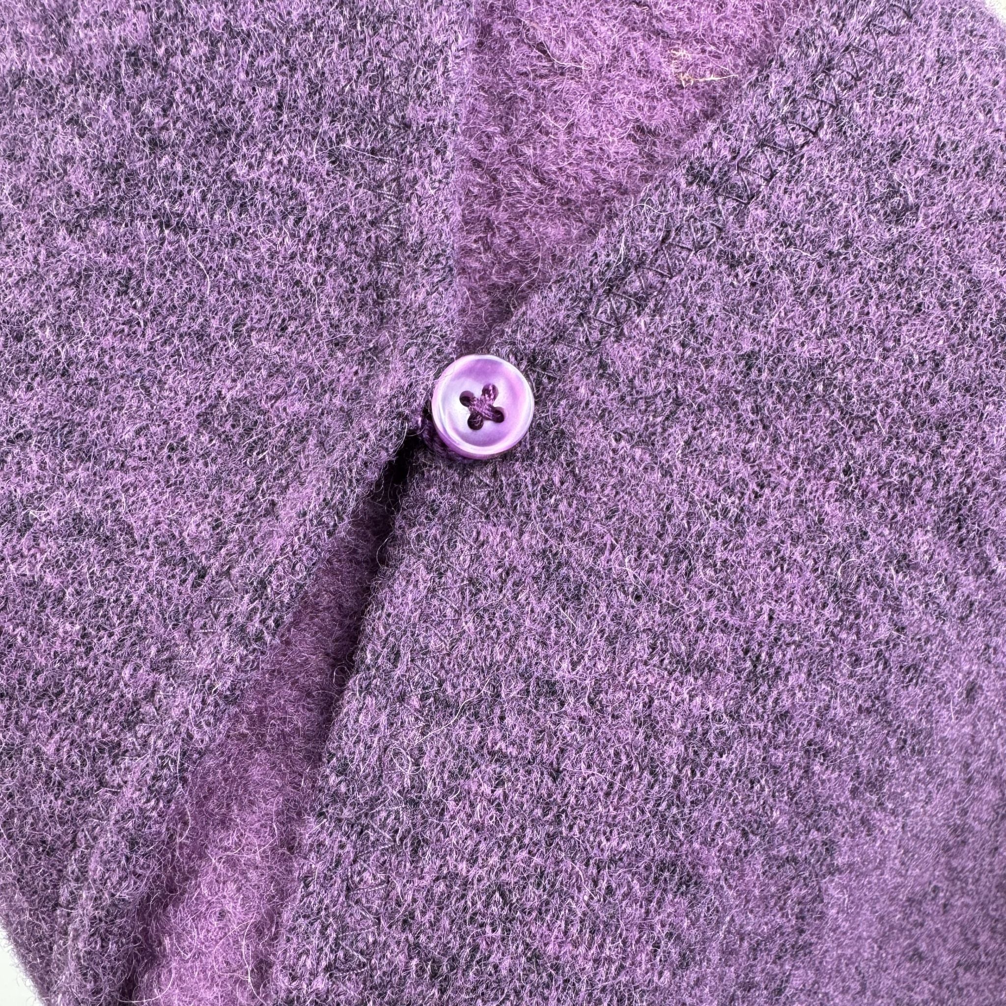 Wollweste aus Jersey-Knit-Fleece mit einem Knopf (lavendel)