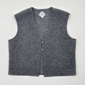 Wool vest made of jersey knit fleece with two buttons (grey)
