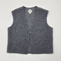Wool vest made of jersey knit fleece with one button (grey)