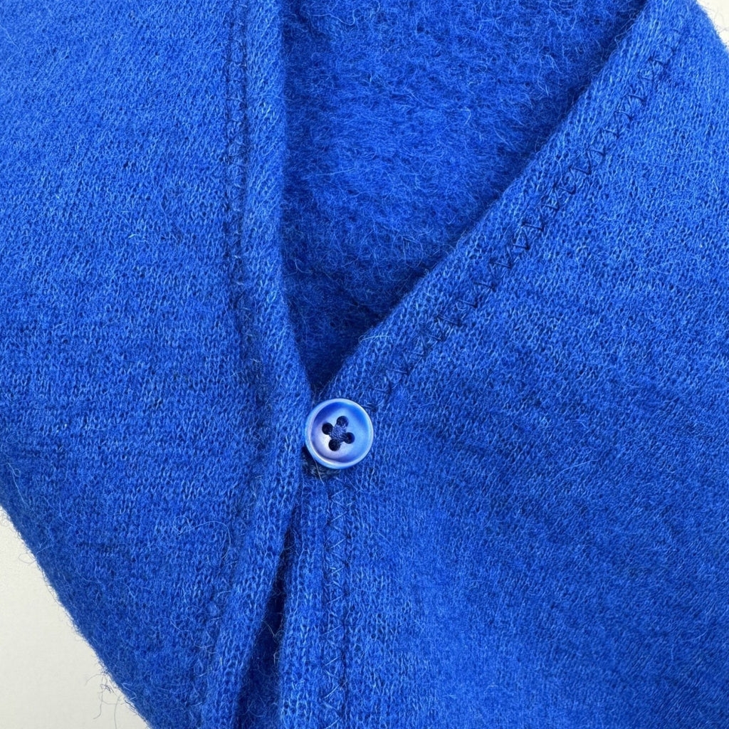 Wool vest made of jersey knit fleece with one button (royal blue)