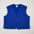 Wool vest made of jersey knit fleece with two buttons (royal blue)